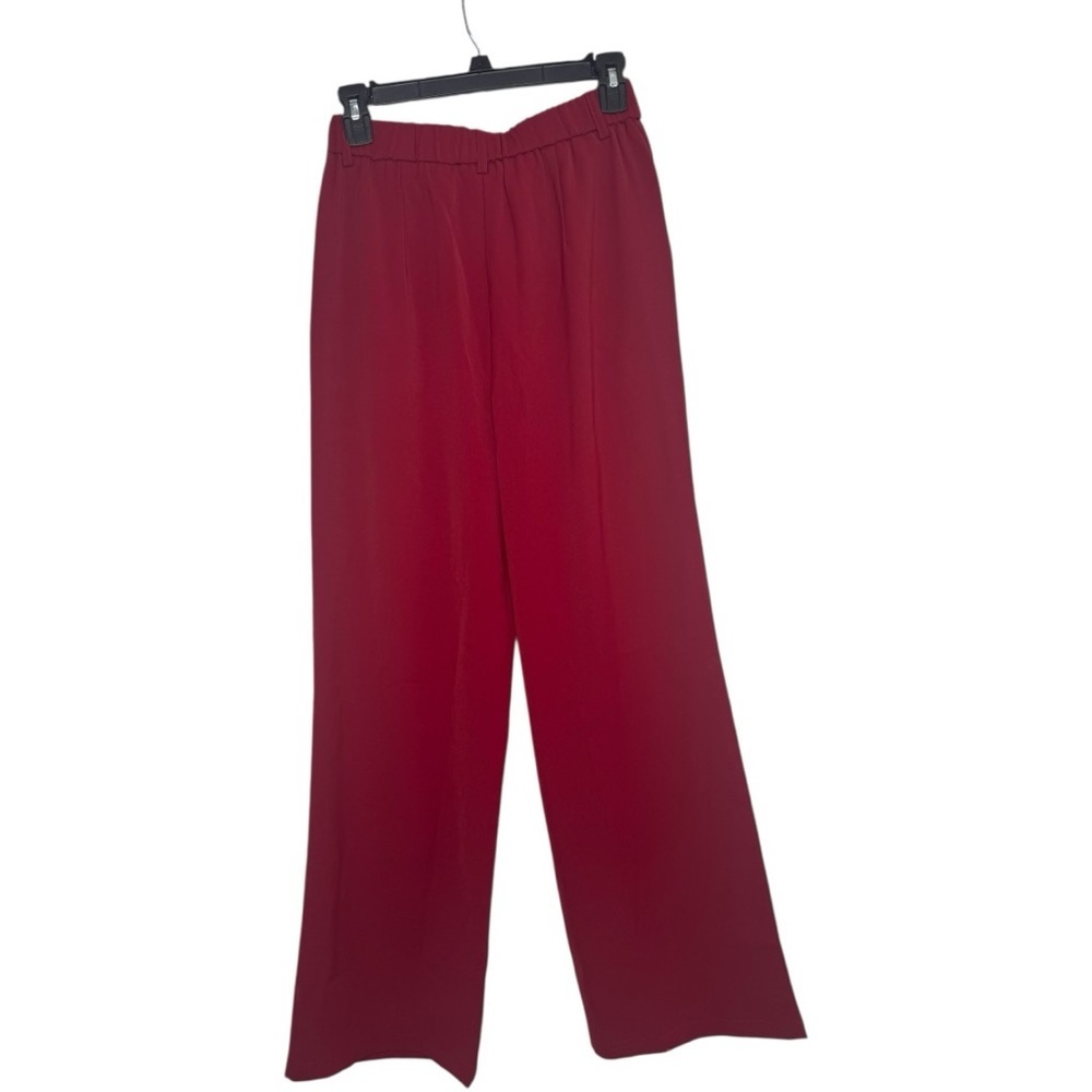 NWOT Pretty Garden Burgundy Trouser Wide Leg Pants Stretchy Size Small - Picture 5 of 7